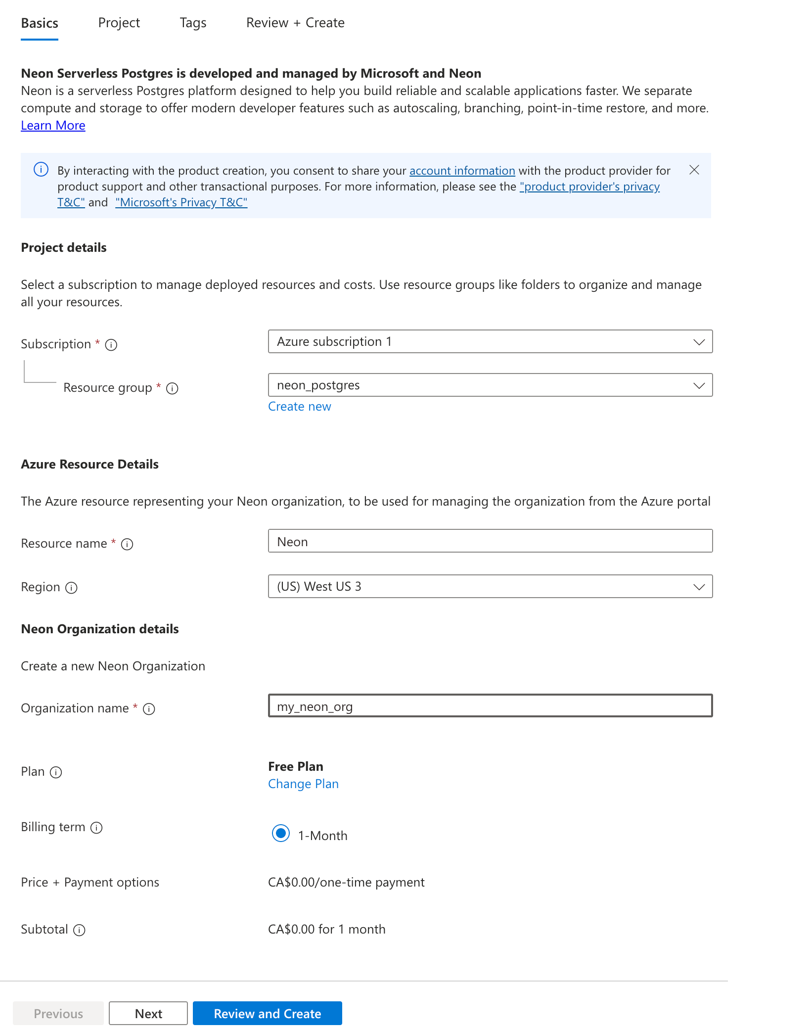Create a resource group